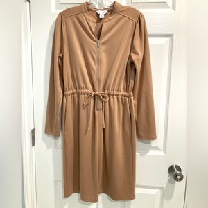 NWOT Liz Clairborne Camel Color Long Sleeves Dress M